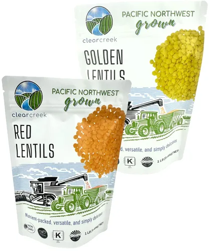 Vista 2 de CLEAR CREEK Lentejas rojas certificadas sin residuos de glifosato 1 libra Sin OMG Kosher Veganas