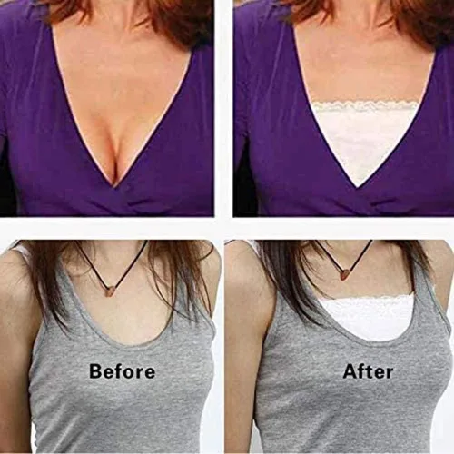 Vista 2 de YWTAENOH 3 piezas de encaje para mujer camisola simulada con clip panel de modestia camisolas