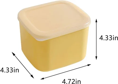 Vista 2 de Recipiente de queso en rodajas para refrigerador, recipientes de almacenamiento de queso de plástico con tapas, bloque de mantequilla, recipiente