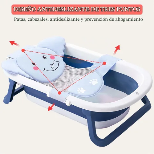 Vista 9 de AIR&TREE Red de Soporte para Asiento de Baño para Bebé, Secado Rápido, Ajustable, Cómoda, Antideslizante, Cabestrillo de Malla para Ducha en Bañera