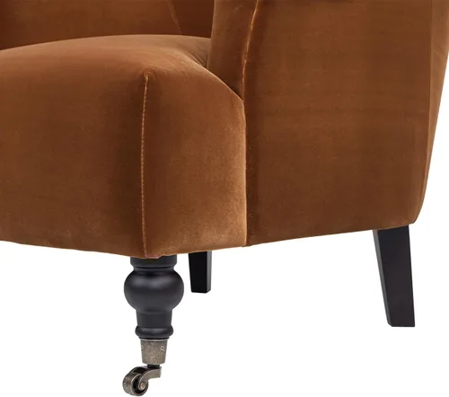 Vista 7 de Jennifer Taylor Home Eloise - Sillón plisado de 30 pulgadas, terciopelo de rendimiento naranja quemado