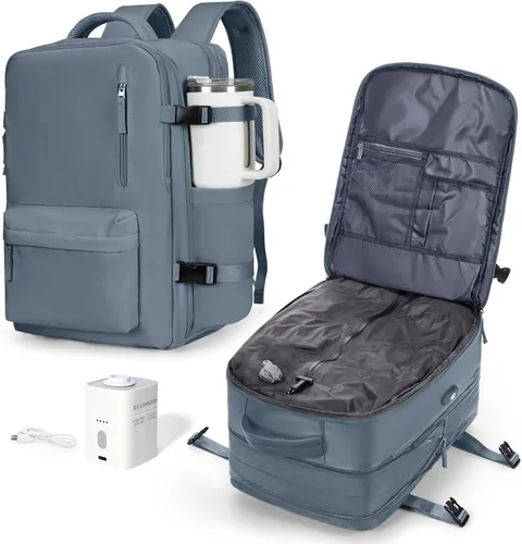Vista 63 de VGCUB Mochila grande de viaje para trabajo, negocios, mochila para computadora portátil aprobada para vuelo, para mujeres y hombres, mochila