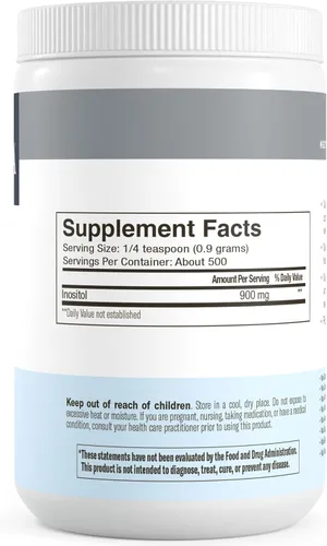 Vista 7 de FREEDA Polvo puro de mio-inositol – Vitamina B8 para hormonas, estado de ánimo y salud celular – Apoya la fertilidad, la concentración, la energía