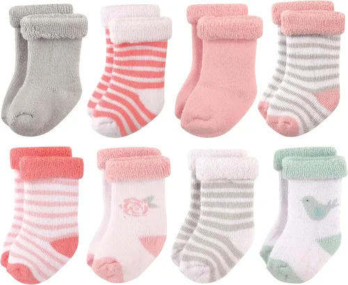 Vista 102 de Hudson Baby - Calcetines de algodón para bebés recién nacidos y Terry para niñas bebés