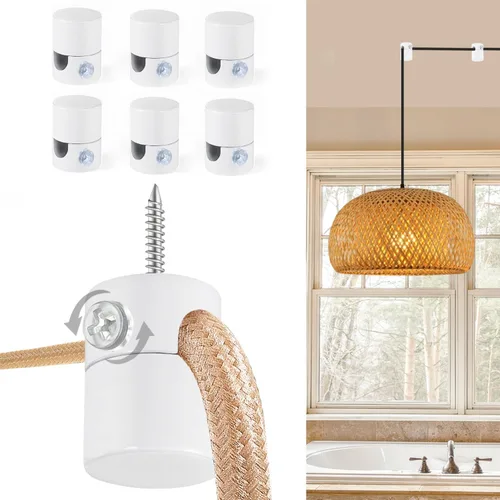 Vista 14 de Paquete de 3 Ganchos de Techo Mejorados, Ganchos de Techo Ajustables de Aluminio para Colgar Luces, Gancho Colgante Negro de Servicio Pesado, Gancho