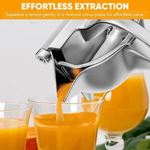 Vista 7 de Exprimidor manual, exprimidor de presión manual para una extracción eficiente de jugo, prensa de cítricos de aleación de aluminio para limón