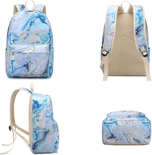 Vista 3 de BLUBOON - Mochila escolar para niñas y adolescentes con compartimento para laptop, lonchera y estuche para lápices