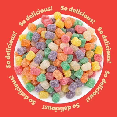 Vista 4 de Gotas de especias, gotas de goma de mascar especiadas, caramelos de goma, bolsa de 2 libras Menta verde, gaulteria, menta, clavo, anís, canela