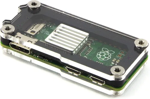 Vista 2 de Zebra Zero - Carcasa para Raspberry Pi Zero 1.3 y Wireless (hielo), color negro C4Labs