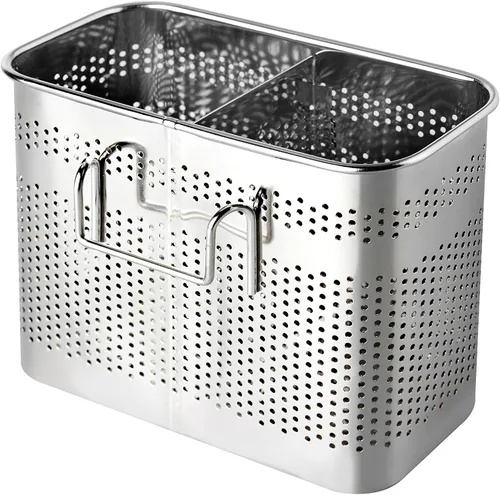 Vista 2 de Soporte para utensilios de cocina de acero inoxidable (cuadrado mediano) para palillos para lavavajillas