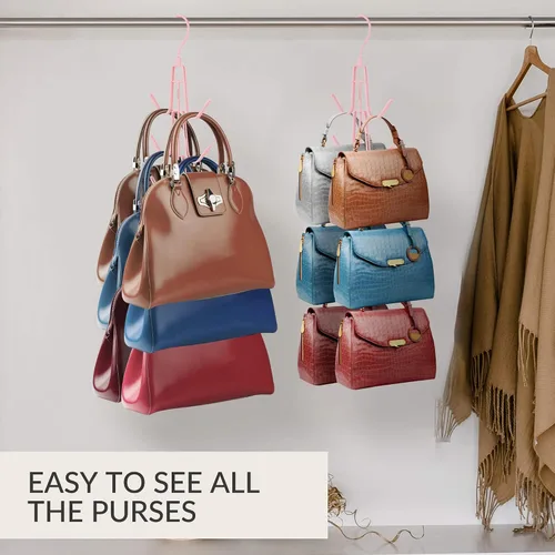 Vista 5 de ZEDODIER Organizador para colgar bolsos para armario, paquete de 2 soportes para bolsas colgantes, mantiene los monederos visibles y en buenas