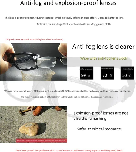 Vista 5 de SooGree Gafas Deportivas de Squash y Racquetball, Gafas de Baloncesto, Correa Ajustable, Resistente al Impacto