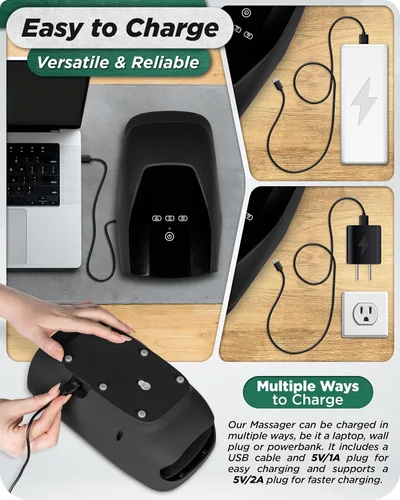 Vista 6 de Lunix LX29 Masajeador de manos eléctrico inalámbrico con Shiatsu, calor y compresión, terapia de puntos de presión para artritis, alivio del dolor