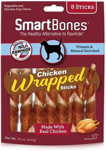 Vista 9 de SmartBones SmartStick envuelto con pollo real, 1 unidad (paquete de 8)
