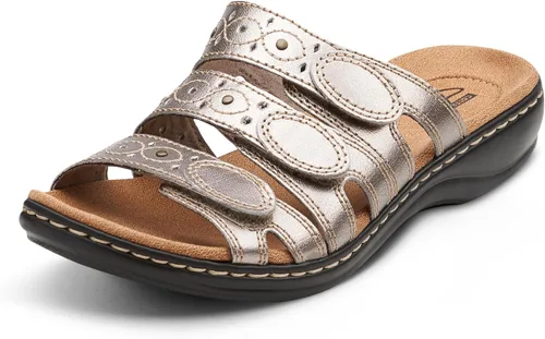 Vista 7 de Clarks Leisa Cacti Q Sandalia tipo chancleta para mujer Cuero negro
