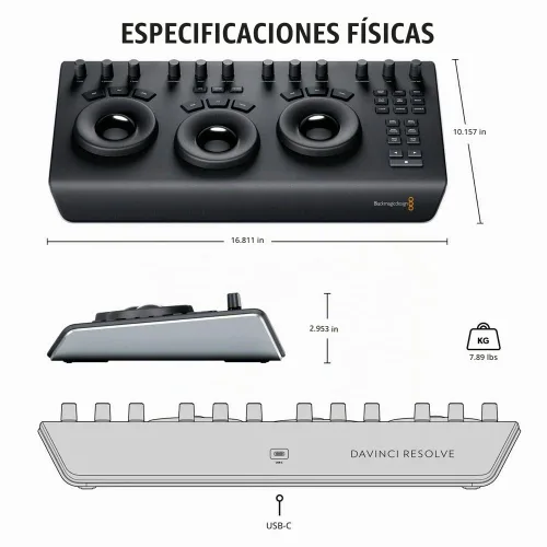 Vista 6 de Blackmagic Design DaVinci Resolve Micro Panel Panel de control portátil de bajo perfil