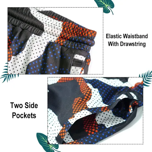 Vista 6 de AIMPACT Imprimir Hombres Pantalones Cortos de Malla Cintura 5 Entrepierna Casual Verano Pantalones Cortos para Hombres