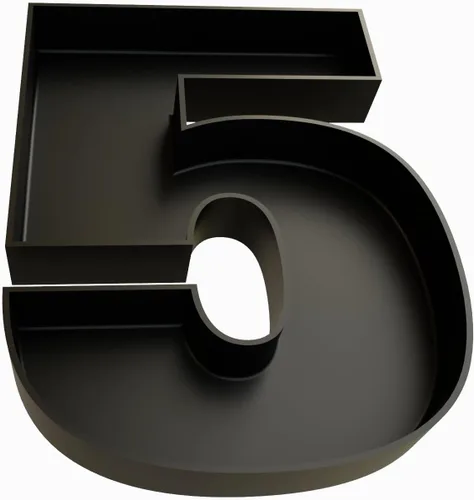 Vista 60 de Bandejas de servir de plástico duro reutilizables y rellenables con letras y números para decoración de fiesta (S, Negro)