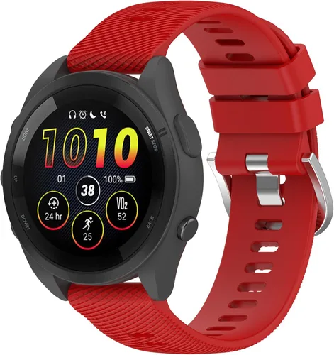 Vista 7 de Correa de reloj Garmin Forerunner 165 para mujeres y hombres, 0.787 pulgadas, ajustable, de silicona, suave, de repuesto, para Garmin Forerunner 165