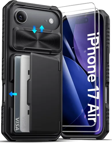 Vista 59 de ATATOO Funda Cartera para iPhone Air, Portador de Tarjetas Integrado (3-5 Tarjetas) [Bloqueo RFID] y Cubierta Deslizante para Cámara, Protección