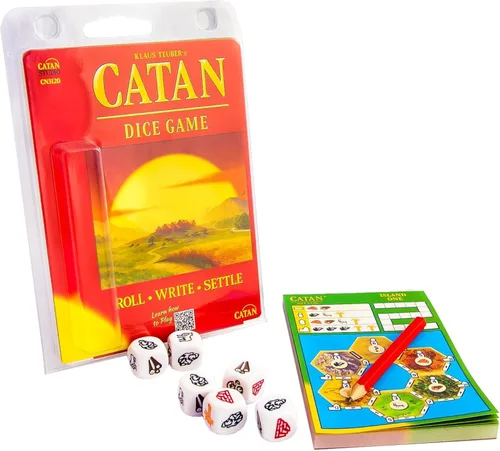 Vista 3 de Juego de dados CATAN - ¡Diversión portátil para aventuras en movimiento! Juego de estrategia, juego familiar para niños y adultos, a partir de 7