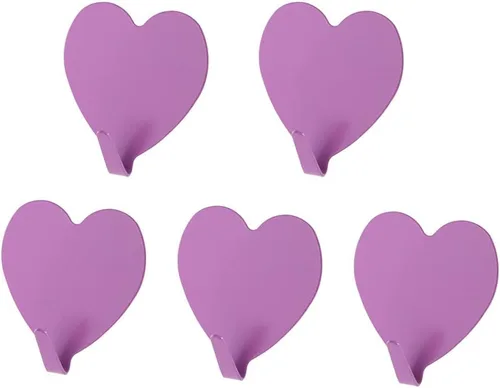 Vista 10 de Gancho de pared autoadhesivo en forma de corazón, gancho para puerta, ganchos decorativos fuertes de acero inoxidable para cocina y baño