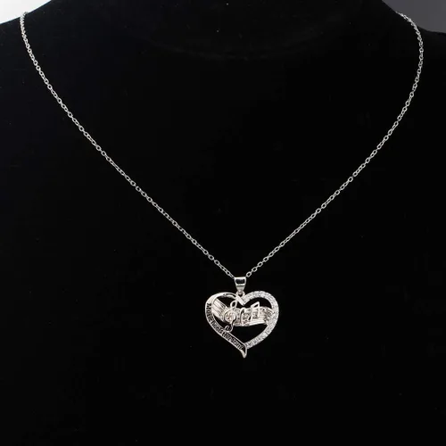 Vista 5 de CENWA Collar para amantes de la música, joyería temática de músico, collar de música cura el alma, regalo de música para artistas y músicos