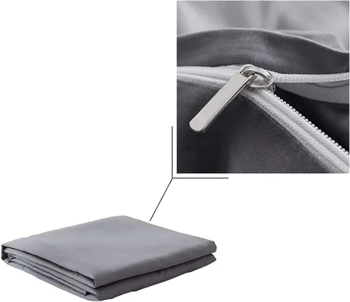 Vista 4 de Funda de colchón japonesa para colchón de futón (gris oscuro, algodón, matrimonial)