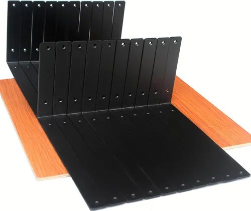 Vista 70 de Paquete de 2 soportes de estante en L de 6 pulgadas de largo x 4 pulgadas de alto x 1.5 pulgadas de ancho, 5 mm de grosor, soportes de estante
