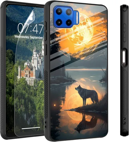 Vista 87 de Funda para Motorola Moto Edge 2022, cubierta trasera de vidrio templado con protector de pantalla, funda protectora a prueba de golpes para Motorola