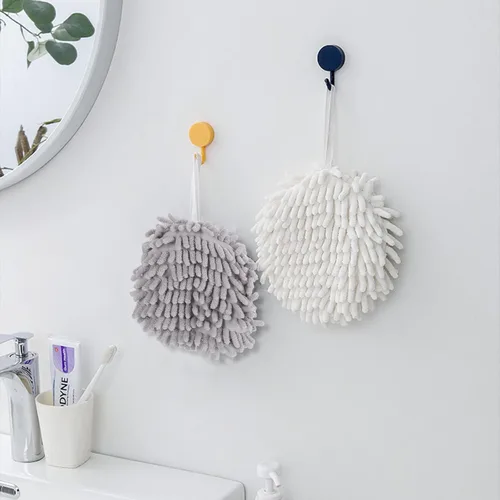 Vista 3 de Paquete de 6 toallas de mano colgantes de felpilla suave, de secado rápido, ultra absorbentes con bucle, bonitas toallas decorativas para cocina