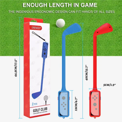 Vista 4 de OKHAHA Clubs for Switch Mario Golf Super Rush Switch Golf Games, 2 Controller Grips for Super Mario Golf Switch Golf Club for Mario Golf Club for