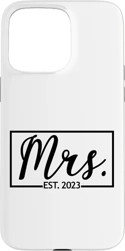 Vista 31 de iPhone 16 Mrs. Est. 2023 Casado luna de miel esposa señor a juego caso de boda