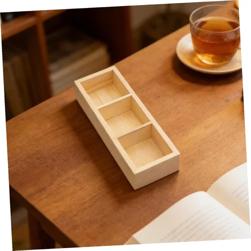 Vista 7 de Wood Tea Bag Holder Organizer with 3 Compartments for Countertop