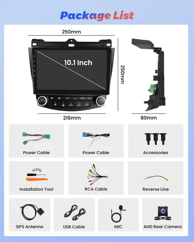 Vista 7 de Radio de coche Android 2+64G para Honda Accord 2003 2004 2005 2006 2007, 9 pulgadas pantalla táctil Radio inalámbrico Carplay Android Auto, WiFi