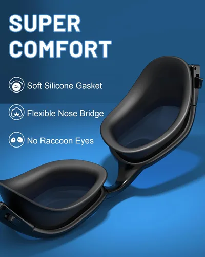 Vista 7 de Gafas de natación polarizadas, gafas de natación unisex para adultos, antivaho, anti UV, vista amplia, gafas de piscina para hombres y mujeres