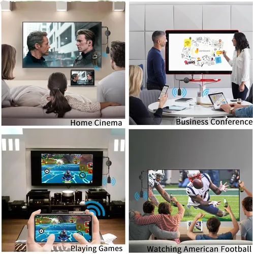 Vista 12 de Adaptador Dongle de Visualización HDMI Inalámbrico 4K 1080P, Transmisión WiFi de Películas, Receptor para i-Phone, i-Pad, iOS, Android, Tablet, Negro