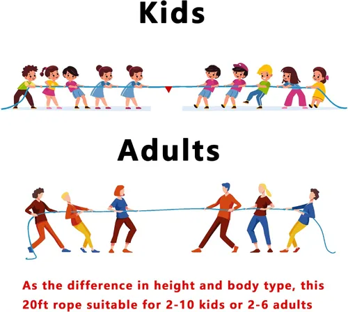 Vista 5 de Cuerda de tira y afloja para niños y adultos, cuerda de algodón trenzado natural, juegos al aire libre perfectos para actividades de carnaval