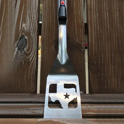 Vista 6 de GRILL LIGHT - Espátula de barbacoa de acero inoxidable Lone Star Texas con linterna LED - Acero grueso de grado restaurante - Impermeable y apto