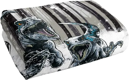 Vista 3 de LOGOVISION Jurassic World: Dominion, toalla de playa Forest Hunt Raptors de 30 x 60 pulgadas