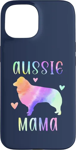 Vista 6 de iPhone 16 Aussie Mama Australian Shepherd Mom Rainbow Watercolor Case