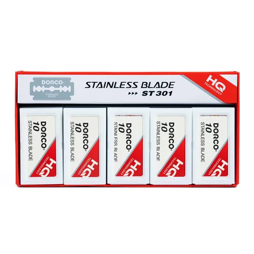 Vista 7 de Dorco Platinum ST300 - Cuchillas de afeitar de acero inoxidable, paquete de 10 hojas