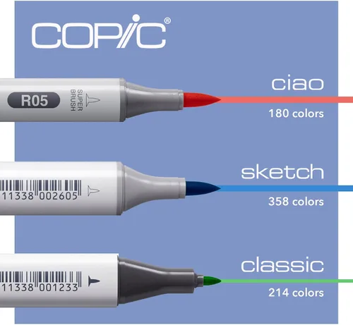 Vista 6 de Copic Ciao, marcadores de alcohol, juego de 6 marcadores de arte de doble punta de cepillo para artistas y creadores adolescentes/adultos
