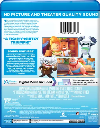 Vista 2 de Captain Underpants The First Epic Movie Blu-ray