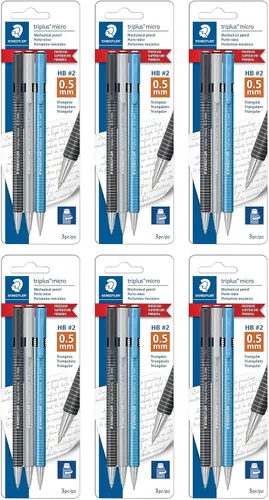 Vista 7 de STAEDTLER Triplus Micro - Portaminas triangulares de 0.02 in #2, paquete de 3
