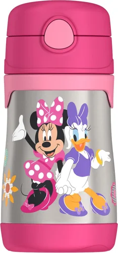 Vista 8 de Thermos Bebé 10 oz. Botella de acero inoxidable con popote emergente, coches