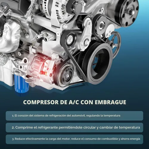 Vista 3 de TadaMark - Compresor de CA con embrague compatible con Ford Taurus 3.0L 2001-2007, para Mercury Sable 3.0L 2001-2005