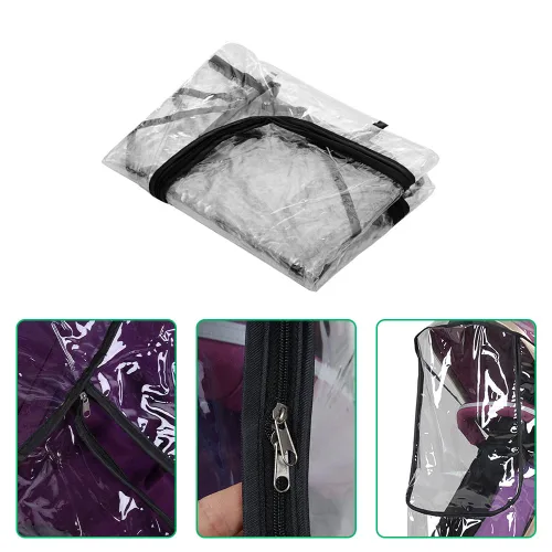 Vista 6 de Tiiyee - Funda de lluvia para cochecito de bebé, protector universal para viajes, transparente Waterproof Windproof Poncho with Breathable Window