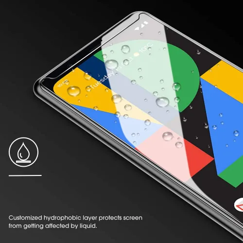 Vista 7 de OMOTON Paquete de 4 protectores de pantalla para Google Pixel 4 (5.7 pulgadas), vidrio templado, resistente a los arañazos, solo cubierta de área