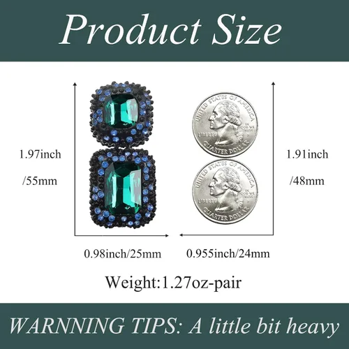 Vista 6 de VANGETIMI Vintage Rhinestone Statement Earrings Formal Crystal Drop Dangle Earrings Evening Prom Pageant Earrings for Women